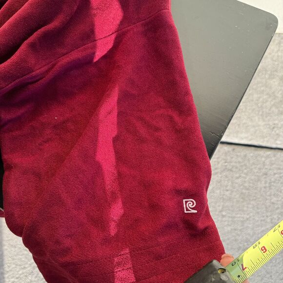 Men's Vtg Pierre Cardin Maroon Robe One Size Polyester Made USA 70s 80s Belted - Picture 9 of 10